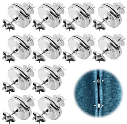 12 Pares de Pesos Magnéticos para Cortinas,Botón Magnético Desmontable, Imanes para Cortinas,Magnética para Cortina,Imanes Fuertes y Duraderos para Decoración del Hogar, Oficina y Hotel