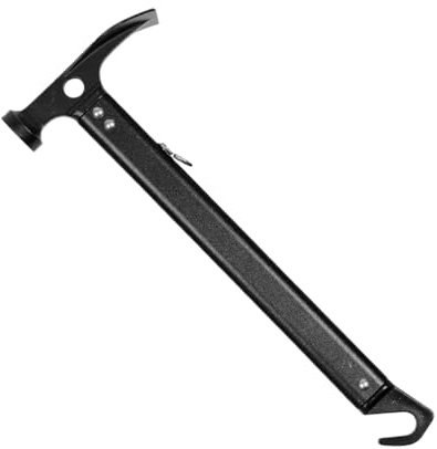 Martillo de tienda de campaña, martillo de camping, para exteriores, para tienda de campaña, herramienta de mano multiusos, engranaje de metal ligero, ergonómico para tirar, clavar y