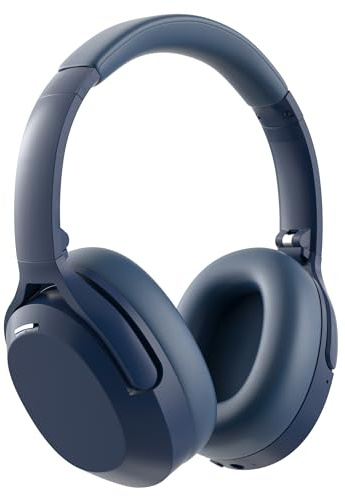 Rebocico Active Noise Cancelling Headphones, Wireless Bluetooth Over-Ear Headphone with Microphone,120H Playtime, Foldable Overhead Headphones with Deep Bass, Fast Charging for Home Travel Office