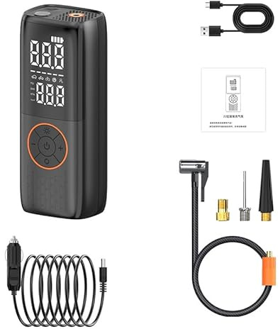 Tyre Inflator Air Compressor, 150PSI Portable Car Tyre Inflator with Digital Pressure Gauge & LED Display, Cordless Air Pump for Car, Bike, Motorcycle, 5 Mode Air Compressor Tyre Inflator
