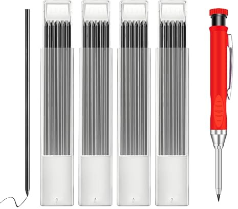 24 Pièces Recharges DeCrayons De Charpentier,2.8mm Mine Crayon Chantier,CrayonChantier,Crayon De Chantier,Porte MineChantier,CrayonMenuisier,Pour Architecte,Dessin,Construction（Stylo non inclus）