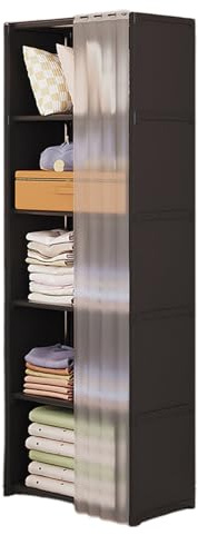 Celuicion Armario de tela con estantes, 40 x 28 x 155 cm, gran espacio para dormitorio, sala de estar