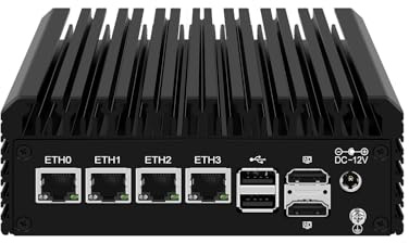 Micro Firewall Appliance, Mini PC, OPNsense, VPN, Router PC, Intel Alder Lake-N 12th Gen N100, RJ42, 4 x 2.5GbE I226-V, 2 x HDMI, DP, TF, Type-C, 0 RAM, 0 Storage, Barebone No System