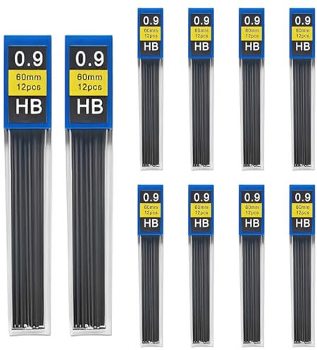 YOFDAL 120 pièces Mines de crayon 0,9 mm, remplacer HB Mine de Crayon pour porte-mines, pour écrire peinture, Maison École