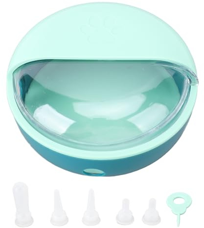 Alimentador de Leche para Cachorros, tetinas múltiples de plástico, fácil de Limpiar, antiflatulencia, Cuenco de Leche para Gatitos, Mascotas, Animales pequeños (Azul)