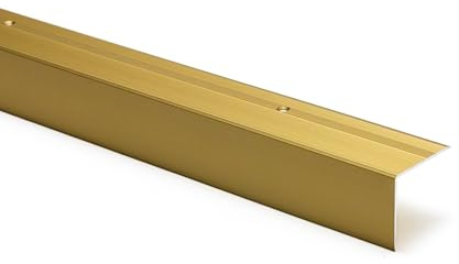 Aluminium Stair Nosing 45mm x 40mm 1.18m Anti Slip Step Edge Trim (Gold)