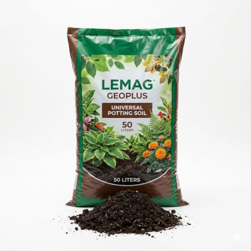 Lemag Geoplus Terriccio Universale 50 Litri – Terra per Piante Orto Giardino e Vasi – Substrato Ricco di Sostanza Organica – per Fioriere Ortaggi e Piante da Interno ed Esterno | Made in Italy