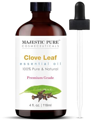 Majestic Pure Clove Essential Oil, 118ml Candle Making Scents | 100% Natural Essentials Oils Ideal for Relaxing Tense Mood, Eliminating Odor, Creating Peaceful Atmosphere for Sleep & Work