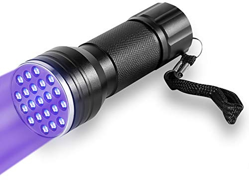 Yosoo Health Gear UV Torch Ultraviolet Flashlight, 21 LED 395nm Blacklight Detector Portable Torch Lamp UV Flashlight Torch for Pet Urine Detector, Find Stains on Clothes Carpet Rugs Floor