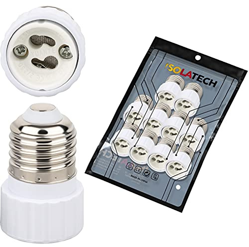 ISOLATECH 10x E27 adapter för GU10 lampsockel keramisk värmebeständig