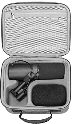 RLSOCO Case Compatible with Shure MV6 Gaming Microphone & Compatible with Shure SM7B/SM7dB Vocal Dynamic Microphone & MV7+/MV7i/MV7X Microphone (Case Only) - Grey