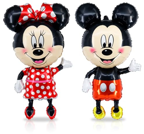 Luftballons Geburtstag Junge und Mädchen,Folienballon Kindergeburtstag XXL,Maus Rot Balloons Helium Geburtstagsdeko, Geburtstagsballons Party Dekoration Für Kinder Erwachsene