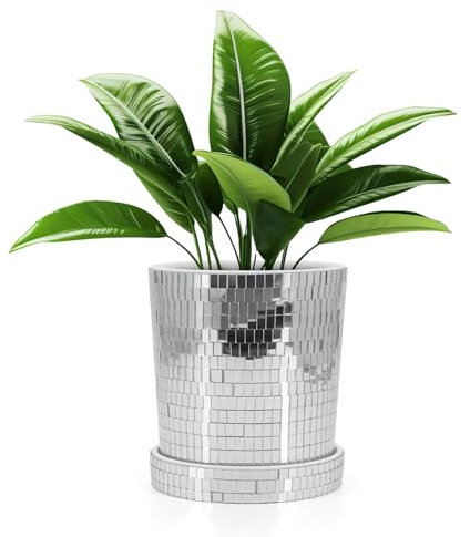 Disco-Pflanzgefäß, Sukkulenten-übertopf für Den, Disco Blumentopf, Glas Spiegel Disco Pflanztöpfe, Disco Deko Vase Pflanzkübel, Disco-pflanzenhalter