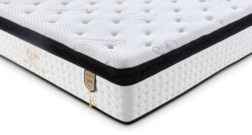 BSS BEDDING Matratze 140x200 H3 Paris Cashmere Taschenfederkernmatratze, 30 cm Höhe + integrierte Cashmere-Komfortauflage Topper, 7-Zonen, orthopädisch, Oeko-TEX, Allergikerfreundlich