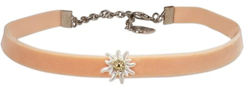 Alpenflüstern Nastro in velluto per costume tradizionale bavarese Greta mini – Collana aderente con gozzo elastico, gioiello da donna in velluto sottile (in colori tradizionali) DHK330, Zinco