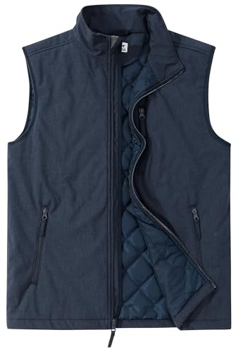 Outdoor Ventures Men's Casual Outerwear Vest Lightweight Winter Zip Up Sleeveless Jacket for Hiking Travel Golf Running