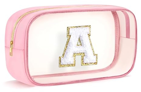 Trousse de Toilette Transparente- Cadeaux pour Adolescentes Trousse Maquillage Personnalisée Sacs Cosmétiques Cadeaux d'anniversaire pour Femmes Petite Amie Soeur 11 12 13 14 15 16 Ans Fille