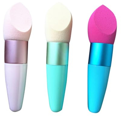 SAFIGLE Mushroom Head Makeup Sponge Handle, Liquid Foundation Applicator Cosmetic Puff for Women, Soft Powder Puff Suitable for Daily Makeup Random Color