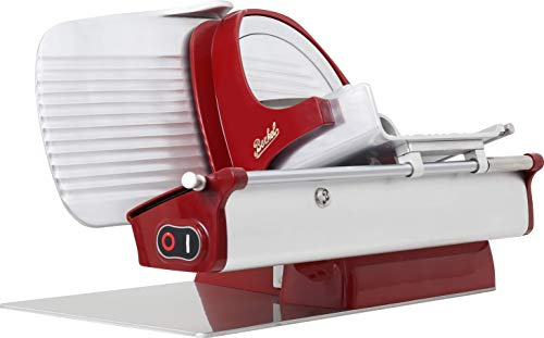 Berkel Home Line 250 Lebensmittelschneider, rot, 25,4 cm Klinge, elektrischer Lebensmittelschneider, für Prosciutto, Fleisch, Aufschnitt, Fisch, Schinken, Käse, Brot, Obst und Gemüse