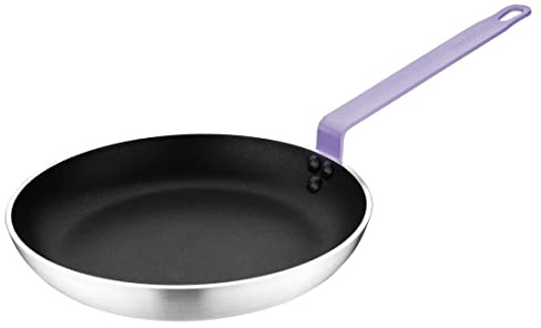 VOGUE FB477 - Padella antiaderente in alluminio teflon, capacità 1,4 l, 40 x 240 mm, colore: Nero/Argento