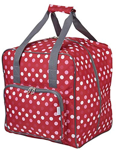 Sewing Online Large Overlocker Bag, Red Polka Dot | 38 x 36 x 33cm | Carry Bag for Janome, Brother, Singer, Bernina, and Most Overlockers - PT650-RED-POLKA