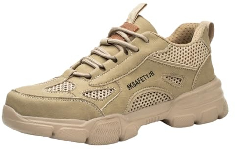 ENEN Zapatos de Seguridad para Hombre Mujer Anti-Piercing Antideslizante Ligero Zapatillas Trabajo Comodo Calzado de Seguridad con Punta de Acero Botas de Seguridad Transpirables