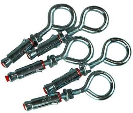 ABAZO Satz Schwerlastanker Schwerlastdübel Keilanker Anker mit Ösenhaken weiß verzinkt Deckenhaken verschiedene Größen (5, M6x45mm)