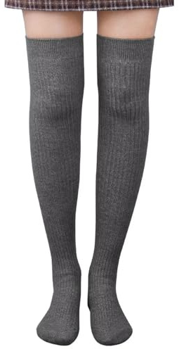 Mulor Womens Knee High Knit Socks Extra Long for Girls Ladies Keep Warm in Autumn and Winter One Size