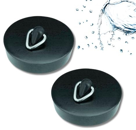 homeXpert Waschbeckenstöpsel 43mm [2 Stück], Abflussstopfen aus W-PVC, optimal als Badewannenstöpsel oder Stöpsel fürs Waschbecken - Stöpsel für Abflüsse, optimal für Küche und Bad - Kein Abflusssieb