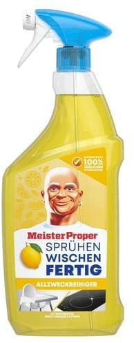 Meister Proper Sprühen-Wischen-Fertig Reinigungsspray, 10 × 800 ml, Citrusfrische, Streifenfreie Mehrzweck-Reinigung Ohne Aggressive Rückstände