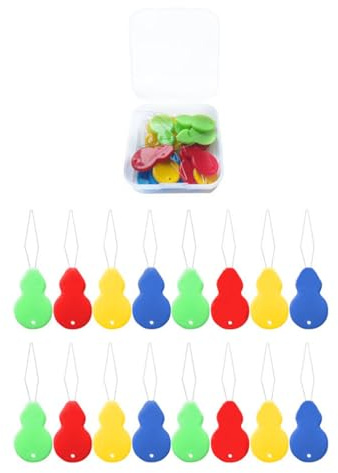 16 Pcs Needle Threaders - Gourd Shaped Needle Threaders with Storage Box, Hand Machine Sewing Tool, Easy Insert Sewing Needles for Sewing Machines, Hand Sewing, Cross Stitch (Random Colour)