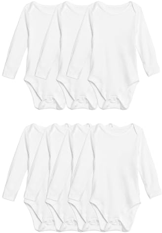 Marks & Spencer Body a maniche lunghe in puro cotone ‒ Confezione da 7 (2,3 kg-3 anni) bambini unisex Bianco 0