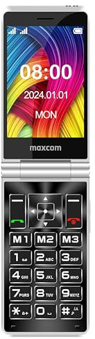 Flip Phone MM835 4G Mobile phone with 2 Large Displays 3.5 & 2,4, Hearing Aid Compatibility (HAC), SOS Button, Unlocked & SIM Free, USB-C (Purple)