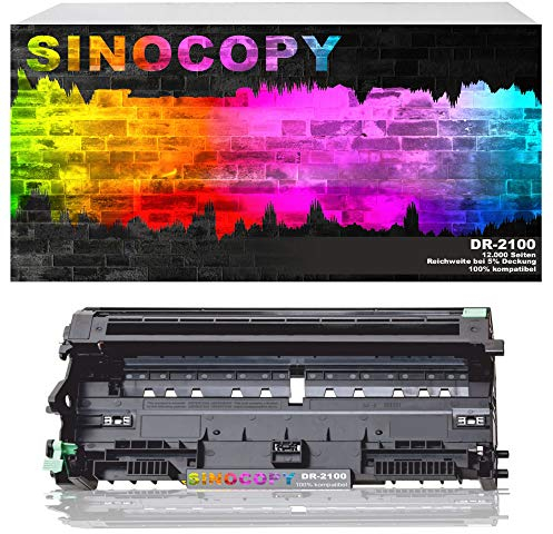 SinoCopy Trommeleinheit für Brother DR-2100 HL 2140/2150 N / 2170 N / 2170 W, DCP 7030/7040 / 7045 N, MFC 7320/7320 W / 7340/7440 N / 7440 W / 7840 W DR2100 DR 2100