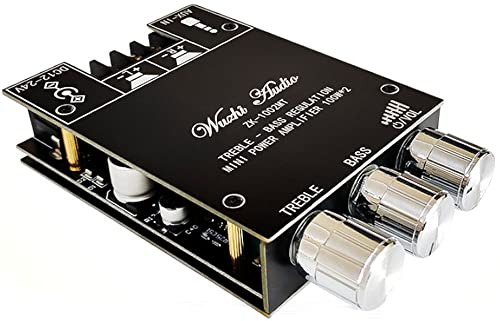 WANGCL Carte d'amplificateur Bluetooth HiFi stéréo 2.0 TPA3116D2-2 x 100 W - Module d'amplificateur Audio - Contrôle des Basses et des aigus Bleues 5.0 - Double Canal AMP