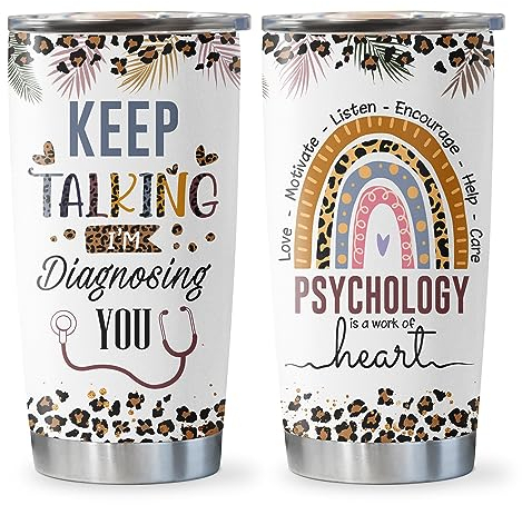 Qatdey psykologigåvor, psykisk hälsa gåvor för skolpsykologier, psykiater, terapeut, terapi, bästa gåvor för psykologi lärare, psykologi examensgåvor tumlare 59,5 dl 1 st