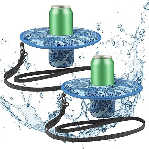 Desing Wish 2 Pezzi Porta Bevande Piscina Neoprene Vassoio Bar Galleggiante Piscina Porta Bicchieri Portabibite Supporto Pool Floats Holder per Bevande Mare Adulti Esterno Accessori Idromassaggio