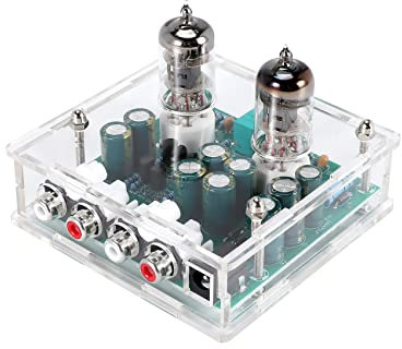 panjin Le Plus RéCent 6J1 PréAmpli Une Lampes Carte Amplificateur Casque Ampli Une Valve Bile Kits Bricolage (Carte Ampli de PréAmpli Une Tubes 6J1 + éLéMents Coque Transparents)