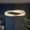 minifair Wohnzimmerlampe,Kronleuchter Aus Vergoldetem Edelstahl Mit UnregelmäßIgen Ringen,Moderne Dimmbare Led-Kristall-Schlafzimmerlampe,Chandelier FüR Wohnzimmer,Esszimmer,KüChe,Schlafzimmer,D60 Cm
