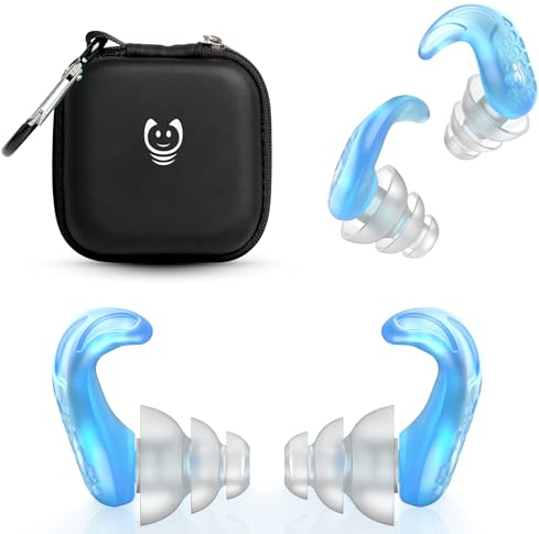 Naiicute Ohrenstöpsel für Schwimmer 2Paar, Wasserschutz Ohren Silikon Schwimm Ohrstöpsel, Gehörschutz für Duschen, Surfen und Wassersportarten, Wiederverwendbare Ohrenstöpsel, Zwei Größen S, L