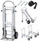 Schwerlast Sackkarre Klappbar, 3-in-1 Transportwagen Handwagen aus Aluminium, 454 kg Tragkraft, Vollgummirädern - Portabel, Ergonomischer Griff, Ideal für Baustellen, Lager, Sowie Innen Außenbereich