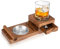 Cendrier Cigare,Osuter Whisky et Cendrier en Bois Avec Coupe-Cigares Dessous de Verre à Whisky Hommes Coffret Cadeau à Whisky Avec Tiroir à Cendres Pour La Maison Le Bureau Ou Le Bar