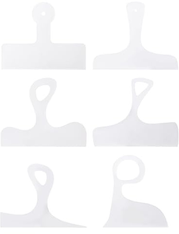 Pumwoy 6 Pièces Poignée de Planche à Découper, Cutting Board Handle Templates Modèles de Charcuterie, Pochoirs de Traçage Incurvés Travail du Bois, Planche à DéCouper Gabarit de Toupie