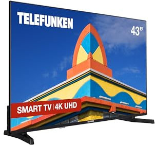 Telefunken 43DTUV725 2025 Smart TV 4K Ultra HD HDR 3840 x 2160, 43 Pulgadas, Dolby Vision, Diseño sin Marcos, Dolby Audio