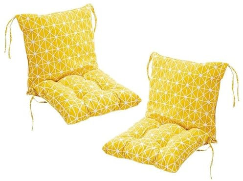 Gartenstuhlauflagen 2er Set, Hochlehner Auflagen für Outdoor und Indoor