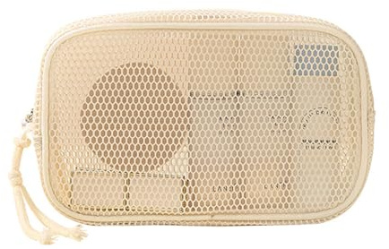 Organizador de artículos de aseo de gran tamaño para viajes, malla ventilada, bolsa de cosméticos, diseño resistente para productos de higiene, bolsa de maquillaje, organizador de artículos de tocador