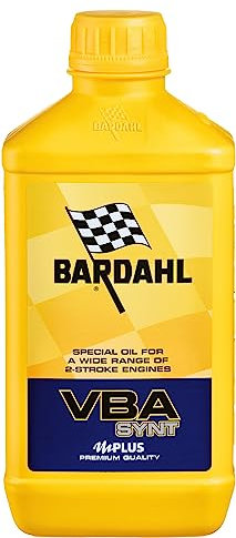Bardahl - Olio Miscela VBA SYNT, 100% Sintetico, Olio Moto, Scooter, Attrezzi da Giardino con Motore a 2 Tempi, 3 x 1 Litro