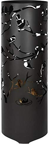 Esschert Design Baril à Feu Acier au Carbone Noir Chauffage d'Appoint Maison