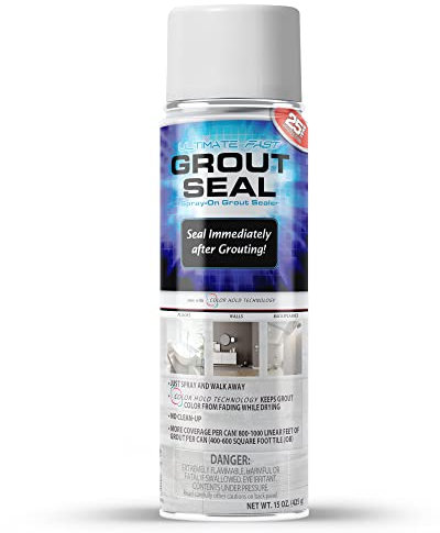 ADVANCED Sealers & Cleaners Ultimate Fast Grout Seal 15 Ounce – Aerosol Spray-On Instant Grout Sealer with Color Hold Technology – 800-1000 Linear Feet Per Can – 25 Year Protection - Made in America