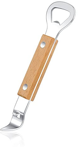Vethwal Magnetischer Dosenstanzer Flaschenöffner, manueller Edelstahl-Kirchenschlüssel-Dosenöffner mit Magnet für Camping und Reisen, 1 Packung